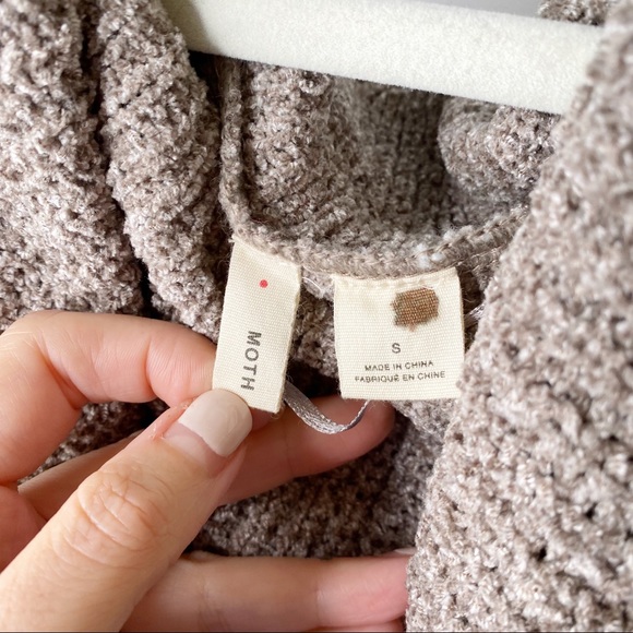 NWT Anthropologie Moth Taupe Chenille Lucerne Cowl Neck Sweater Small - Picture 12 of 15